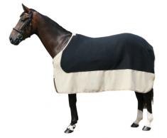 PFIFF 100982 Pferde Polarfleecedecke Costa, Fleecedecke Pferdedecke, Schwarz / Beige 135