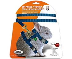 ICA DA1022 Set mit Geschirr und Gurt für Zwerghasen, Blau