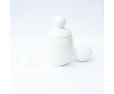 AggCoddler Eierkocher aus Porzellan und Silikon, für einfaches Kochen von Eiern mit Toppings & Mix-Ins – mikrowellen- und spülmaschinenfest – Dampf-, Pochier-, Eierkoch- und Eierkochfunktion – ideal für die Küche White - Henrik