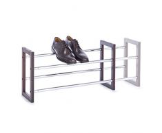 Zeller 13135 Schuhregal, Chrom/braun/63-116 x 20 x 34