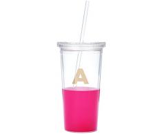 Kate Spade New York Trinkbecher mit Strohhalm, Pink