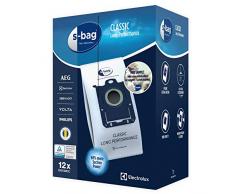 Electrolux E201SM s-bag Staubbeutel Classic Long Performance (Megapack, 12 Staubsaugerbeutel für dauerhaft hohe Saugleistung, optimale Filtration, Hygieneverschluss, 60% mehr Saugkraft) weiß