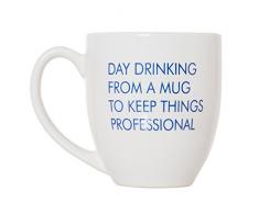 Day Drinking From A Mug To Keep Things Professional – Boss Employee Work Tasse Geschenk – 450 ml Deluxe Bistro doppelseitige Kaffeetasse 15oz weiß