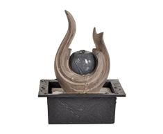 Dehner Zimmerbrunnen Kugel mit LED Beleuchtung, ca. 27 x 18.3 x 21 cm, Polyresin, grau