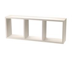 King Home M1106052/B Regal Cubo 3-stöckig, MDF, weiß, 80X30X15