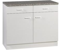 Held Möbel 422.6016 Unterschrank 2 türig / 2 Schubkästen / 1 Einlegeboden / 100x85x50 cm