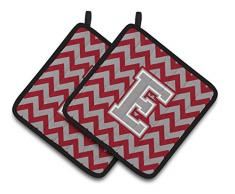 Caroline s Treasures Buchstabe E Chevron Crimson & Grau Paar Topflappen cj1043-epthd, 7.5hx7.5 W, multicolor