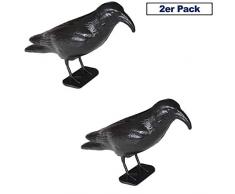 Megaprom XL 42 cm Corvo Rabe Abschreck Vogelscheuche Vögel Vogelscheuche Vogelscheuche Vogelscheuche Vogelabwehr Taubenabwehr Taubenabwehrschutz Garten