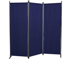 Angerer Paravent 3-tlg. PE-Gewebe blau, 630/006/04, 165 x 2 x 165 cm