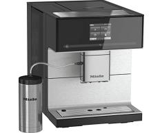 Miele CM 7350 Kaffeevollautomat (Smartphone bedienbar mit WiFiConnect, Kaffeemaschine für Bohnen, Pulver und Tee, automatisch einstellbaren Zentralauslauf) schwarz