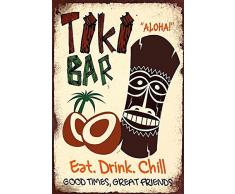 Schatzmix Tiki Bar barschild Hawaii Aloha Metal Sign deko Sign Garten Blech