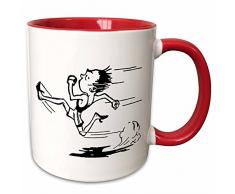 3dRose 29027_5 Läufer Keramiktasse, 325 ml, rot/weiß