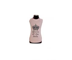 Trilly tutti Brilli Mara Jersey Tank Top mit Vinyldruck Queen of The Sofa und Swarovski Steinen, Pink, XS