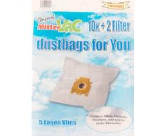 mistervac MV 600 / Staubsaugerbeutel Vlies 5-lagig / Vorteilspack 30 Tüten + 6 Filter geeignet Miele Moulinex Weltstar