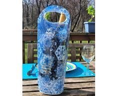 Tragbare Wein Tasche & Ice Eimer, Rapid Kühlschrank Tote Champagner, Bier & Wein, wiederverwendbarer Geschenktasche, Wein Zubehör für BBQ, Deck, Pool & Beach, wasserdichte Tasche bleibt kühl, kein Einfrieren, Top Party Geschenk Blaue Schneeflocke