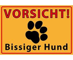 Schatzmix Vorsicht bissiger Hund Warnschild Metal Sign deko Sign Garten Blech