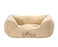 Dehner Hunde- und Katzenbett Sammy, ca. 47 x 37 x 17 cm, Polyester, beige