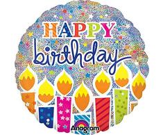 Anagram International 56005 Shimmer Bday Kerzen, 81,3 cm, mehrfarbig