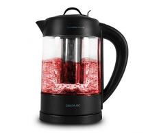 Cecotec Elektrischer Wasserkocher ThermoSense - 1,7 Liter, Borosilikatglas, Frei von BPA, Basis 360 ª, Antikalkfilter, Dppeltes Sicherheitssystem,2200 W Leistung.
