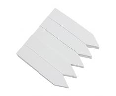 Mziart 100 Kunststoff Pflanze Tags 10,2 cm Kinderzimmer Garten Etiketten Marker für Saatgut, Tabletts und Töpfe Gewächshaus (Weiß)