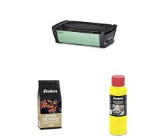 Enders Starter-Set AURORA raucharmer Tischgrill, mint 1360, mit Buchenholzkohle und Anzündpaste, rauchfreier Holzkohlegrill, mobiler Grill, Kohle Grill, für Camping-Grillen, Balkon-Grillen, Picknick-Grillen, ausgezeichnetes Design