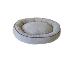 CPC Mikrofaser Oval 24 x 20 x 12,7 cm Lounge Bagel Leinen Pet Bett mit Schokolade Biese, klein