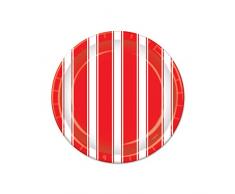 Beistle Stripes Teller, 17,8 cm, rot/weiß