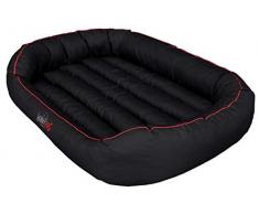HobbyDog Hundebett Hundesofa Hundekorb Tierbett Verschiedene Größen und Farben - Oval (XXL - 115cm x 90cm x 25cm, 2 - schwarz mit rot)