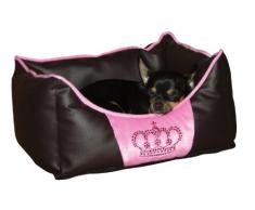 Kerbl 81223 Kuschelbett Chantal 42 x 32 cm, mit Strass Krone, braun / pink