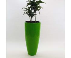 Pflanzkübel Blumenkübel Blumentopf Fiberglas rund konisch D30xH60cm hochglanz avocado grün.
