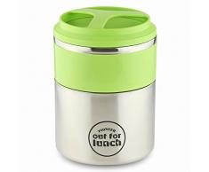 Pioneer Thermo-Speisebehälter 1,5 L Edelstahl Doppelwandig 2-in-1 mit Extra Breiten Öffnung, Isolier Lunch-Box für Suppe/Essen 4 Stunden Heiß 8 Stunden Kühl Auslaufsicher BPA-Frei – Grün