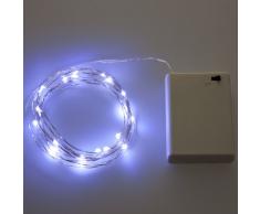 Lotti 32316 Lichterkette 120 MicroLED Batterie, Dauerlicht und Silberkabel, (6V, IP20, 7,20 W), Kaltweiß, 11.9 m