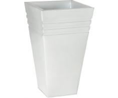 GARTENFREUDE Pflanzkübel Pflanzgefäße Blumenkübel Blumentopf für Blumen etc. Zink 27 x 27 x 45 cm, silberfarben, wetterfest