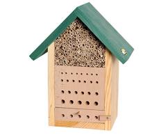 Luxus-Insektenhotels 22623e Bienenhotel Maja, Bienenhaus mit Beobachtungsschublade, aus stabilem Kiefer-Vollholz, Insektenhotel 23 x 29 x 14 cm