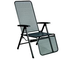 acamp Gartensessel Relaxstuhl Astor verstellbar Stahlrohr und Streckmetall anthrazit