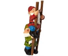Design Toscano Zwerg der die Leiter hochklettert Witzige Zwergenstatue, Polyresin, vollfarbe, 28 cm