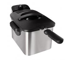 Inventum GF441 Kaltzonen Fritteuse, 4 Liter, 2000 Watt, Edelstahlgehäuse gebürstet, silber/schwarz