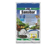 JBL Bodengrund Hell mit schwarzen Steinchen für Süßwasser Aquarien, Sansibar River, 10 kg