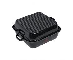 Funco Deckel Emailiert Bratpfanne, Schwarz, 25x25x12