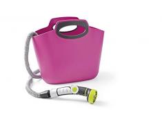 GF Garden, Aquapop 30, ausziehbarer Gartenschlauch im gebrauchsfertigen Set,30M, mit praktischer Aufbewahrungstasche aus Kunststoff, zum Bewässern von Gärten und Balkonen, Farbe Pink