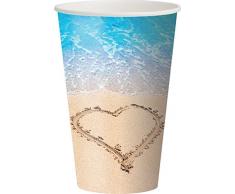 Creative Converting 378706 Pappbecher für heiße/kalte Tassen, 96 Stück 12 oz blau/braun