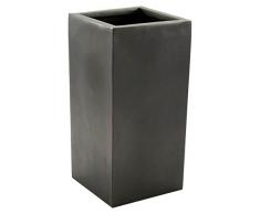 Pflanzkübel Blumenkübel Blumentopf Fiberglas Säule LxBxH 38x38x70cm anthrazit metallic