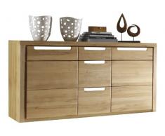 trendteam Wohnzimmer Sideboard Schrank Wohnzimmerschrank Zino, 203 x 68 x 37 cm in Korpus Kernbuche Dekor, Front Kernbuche Massiv mit viel Stauraum