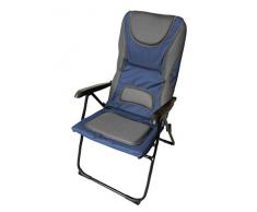 Homecall Klappbarer Gartenstuhl mit gepolstertem Netzgewebe, verstellbare Rückenlehne, XXL - (Blau/Grau)