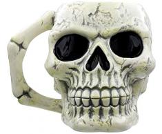 Puckator MUG217 Tasse Totenkopf, Keramik, Elfenbeinfarben/Schwarz, 12,5 x 12,5 x 10,5 cm