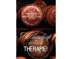 Schatzmix Whiskey ist Meine Therapie! Whisky Lustig Spruch Metal Sign deko Schild Blech Garten