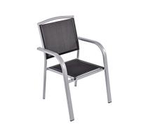 MWH Das Original 878994 Stapelsessel, Campa, schwarz/silber