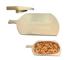 Bakaji 2817007 Rechteckiges Schneidebrett mit Griff für Pizza, Meterware, Holz, 37 x 72 cm