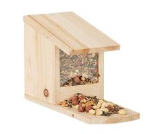 Relaxdays Eichhörnchen Futterhaus zum Stellen, Überwinterungshilfe aus Tannenholz, H x B x T: 17,5 x 12 x 25 cm, natur