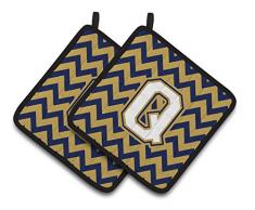 Carolines Treasures CJ1057-QPTHD Topflappen, Buchstabe Q Chevron, Marineblau und Gold, 7,5 x 7,5 W, mehrfarbig